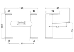 Nuie BAI303 Bailey Bath Filler, Chrome