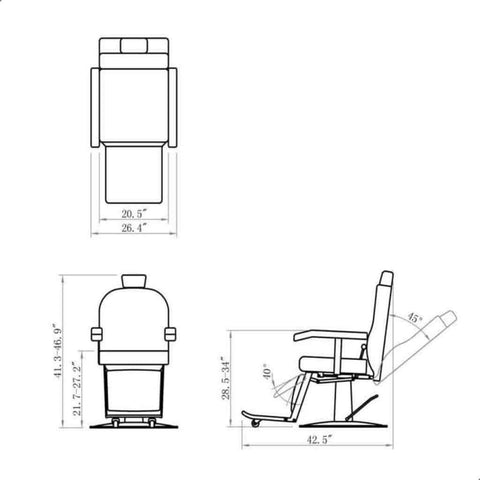 DIR Salon Giulio Barber Chair DIR 2110 - Houux