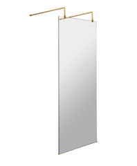Hudson Reed BBPAF070 700mm Wetroom Screen With Arms and Feet, Brushed Brass