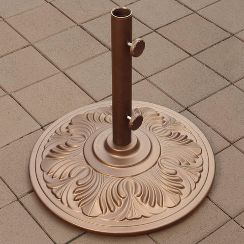 50-lb Art Deco Aluminum Umbrella Base in Bronze - Houux
