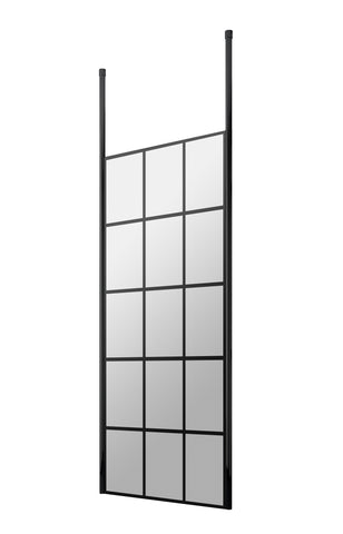 Hudson Reed BFCP076 760mm Frame Screen With Ceiling Posts, Matt Black