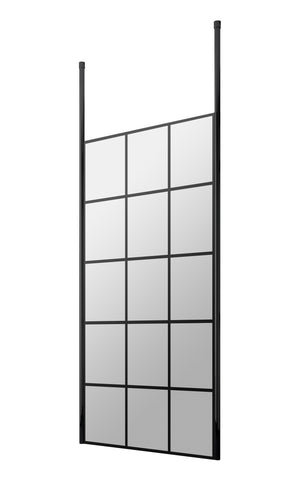 Hudson Reed BFCP080 800mm Frame Screen With Ceiling Posts, Matt Black