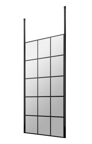 Hudson Reed BFCP090 900mm Frame Screen With Ceiling Posts, Matt Black