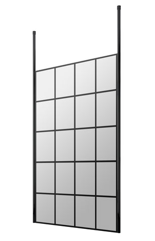 Hudson Reed BFCP10 1000mm Frame Screen With Ceiling Posts, Matt Black
