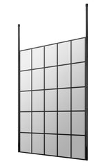 Hudson Reed BFCP14 1400mm Frame Screen With Ceiling Posts, Matt Black