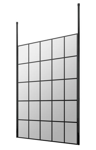 Hudson Reed BFCP14 1400mm Frame Screen With Ceiling Posts, Matt Black