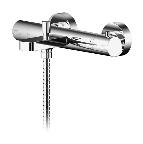Nuie BIN005 Binsey Wall Mounted Thermostatic Bath Shower Mixer, Chrome