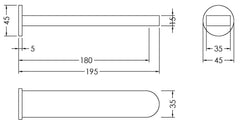 Nuie BIN300 Binsey Bath Spout, Chrome