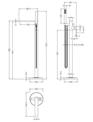 Nuie BIN321 Binsey Freestanding Bath Shower Mixer, Chrome