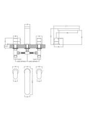 Nuie BIN333 Binsey Deck Mounted 3 Tap Hole Bath Filler, Chrome