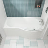 Image of Nuie WBB1585R 1500mm Right Hand B-Shaped Bath, White