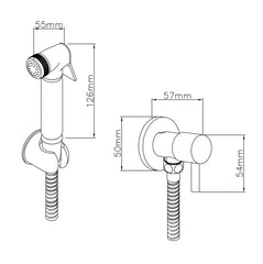 Nuie BW001 Douche Spray Shower Kit, Chrome