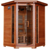 Image of 3-Person Cedar Corner Infrared Sauna w/ 7 Carbon Heaters - Houux
