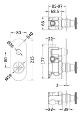 Hudson Reed CPB4310 Industrial Push Button Shower Valve (Single Outlet), Chrome