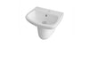 Image of Nuie CPC023 Ambrose 450mm Basin & Semi Pedestal Soft Square, White