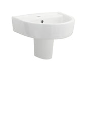 Nuie CPV003 Provost 420mm Basin & Semi Pedestal Round, White
