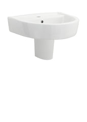 Nuie CPV004 Provost 520mm Basin & Semi Pedestal Round, White