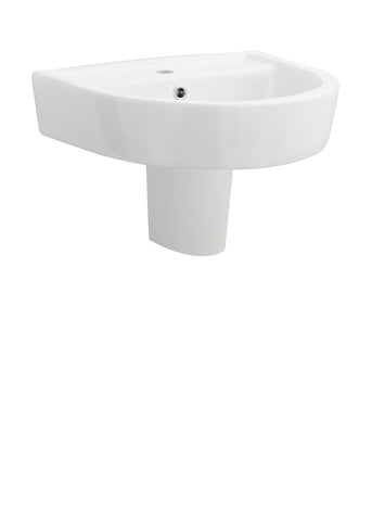 Nuie CPV004 Provost 520mm Basin & Semi Pedestal Round, White