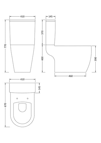 Nuie CPV005 Provost Semi Flush to Wall WC Round, White