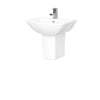 Image of Nuie CSS003 Asselby 500mm Basin & Semi Pedestal Square, White