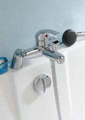 Nuie DTY304 Eon Deck Mounted Bath Shower Mixer, Chrome