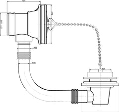 Nuie E309 Bath Waste, Chrome