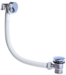 Nuie E320 Round Waterfall Freeflow Bath Filler, Chrome