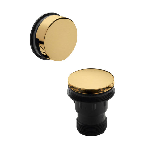 Nuie E827 Push Button Bath Waste, Brushed Brass
