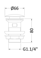 Nuie EK303 Push Button Basin Waste, Chrome