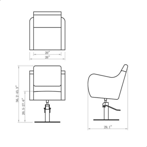 DIR Salon Electrical leg-rest Backwash and Styling Chair Salon Package DIR 7839-1839 - Houux