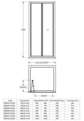 Nuie ERBD76 Ella 760mm Bi-Fold Door