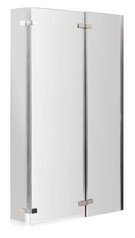 Nuie ERSBS0 Ella L-Shaped Hinged Bath Screen, Satin Chrome