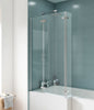 Image of Nuie ERSBS0 Ella L-Shaped Hinged Bath Screen, Satin Chrome