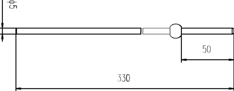 Nuie FA301 Extended Horizontal Rod, Chrome