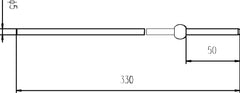 Nuie FA301 Extended Horizontal Rod, Chrome