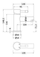 Nuie FJ318 Series Two Mono Basin Mixer, Chrome