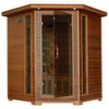 Image of Whistler 4-Person Cedar Corner Infrared Sauna w/ 10 Carbon Heaters - Houux