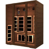 Image of JNH Lifestyles Freedom 3 Person Red Cedar Wood Carbon Fiber Far Infrared Sauna - Houux