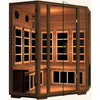 Image of JNH Lifestyles Freedom 4 Person Corner Design Freedom Canadian Red Cedar Wood Carbon Fiber Far Infrared Sauna - Houux