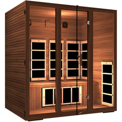 JNH Lifestyles Freedom 4 Person Red Cedar Wood Carbon Fiber Far Infrared Sauna