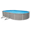 Image of Belize Oval Steel Wall Above Ground Pool w/ 6-in Top Rail - Houux
