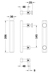 Nuie HAN005AA Pacific Square Chrome Handle