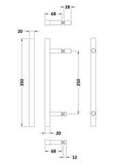 Hudson Reed HAN1001AA Matrix Handle Sub Assembly, Chrome