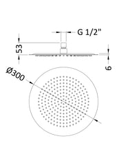 Hudson Reed HEAD26 Fixed Shower Head, Chrome