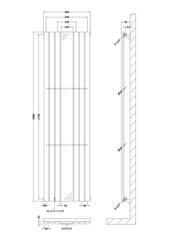 Hudson Reed HL330 Revive Single Panel Radiator With Mirror 1800 x 499, High Gloss White