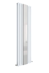 Hudson Reed HL331 Revive Double Panel Radiator With Mirror 1800 x 499, High Gloss White