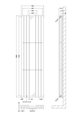 Hudson Reed HL331 Revive Double Panel Radiator With Mirror 1800 x 499, High Gloss White