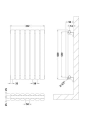 Hudson Reed HL337D Revive Horizontal Double Panel Radiator 600 x 412, High Gloss White