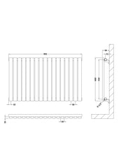 Hudson Reed HL339 Revive Horizontal Single Panel Radiator 600 x 992, High Gloss White