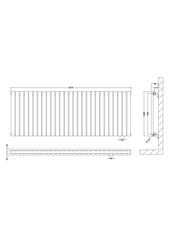 Hudson Reed HLA42D Revive Horizontal Double Panel Radiator 600 x 1572, Anthracite